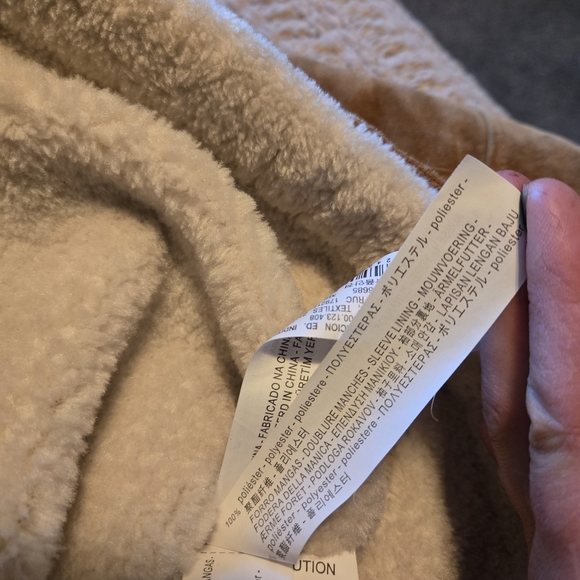 Zara Brown Double Faced Leather Suede Jacket with Cream Lining - Picture 6 of 8